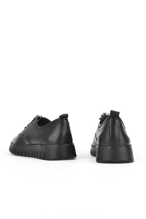 Hakiki Deri Kadın Konfor Ayakkabı Siyah