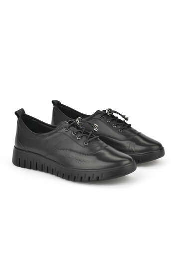 Ziya - Black Genuine Leather Women's Comfort Shoes (1)