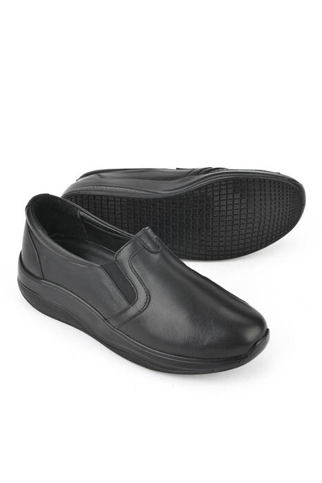 Hakiki Deri Kadın Konfor Ayakkabı Siyah