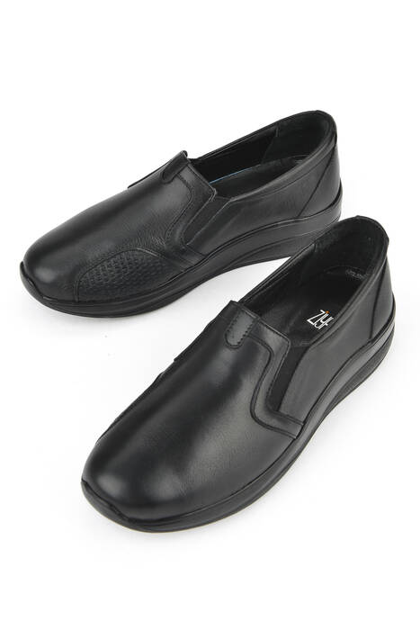 Hakiki Deri Kadın Konfor Ayakkabı Siyah