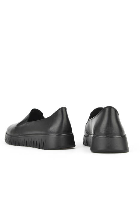 Hakiki Deri Kadın Konfor Ayakkabı Siyah