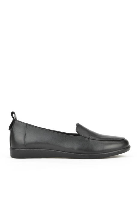 Black Genuine Leather Women's Comfort Shoes