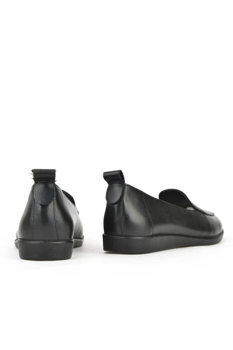 Black Genuine Leather Women's Comfort Shoes