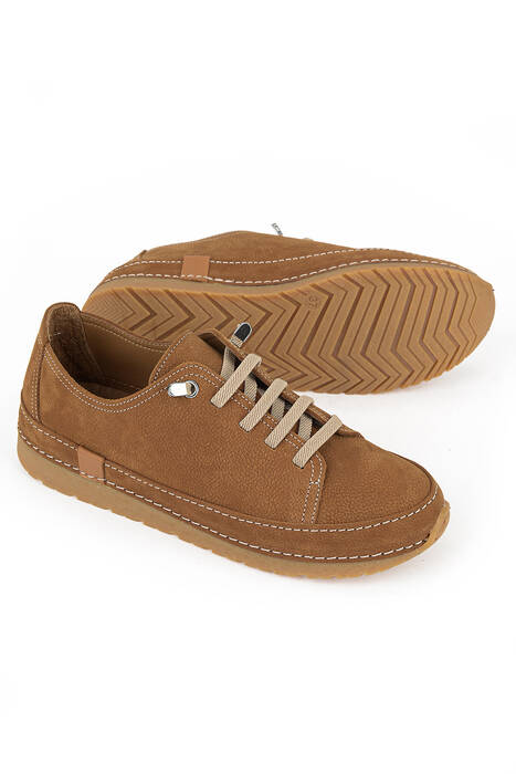 Hakiki Deri Kadın Günlük Ayakkabı Taba