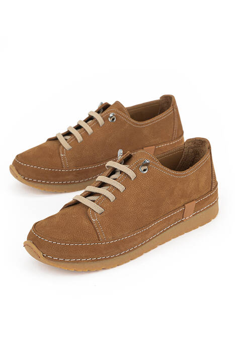 Hakiki Deri Kadın Günlük Ayakkabı Taba