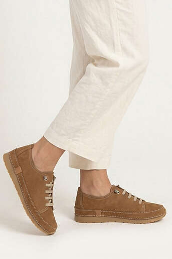 Ziya - Hakiki Deri Kadın Günlük Ayakkabı Taba (1)