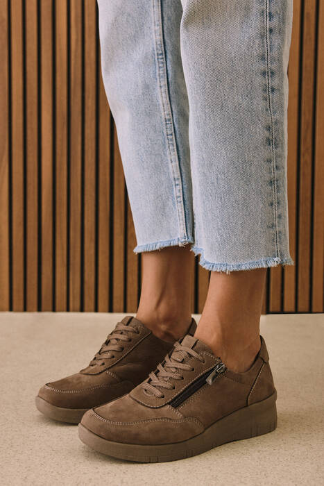 Hakiki Deri Kadın Konfor Ayakkabı Vizon Hakiki Deri Kadın Konfor Ayakkabı Vizon