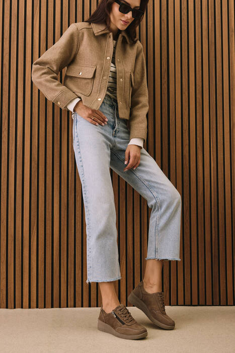 Hakiki Deri Kadın Konfor Ayakkabı Vizon Hakiki Deri Kadın Konfor Ayakkabı Vizon