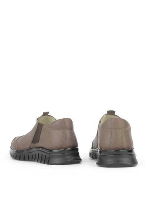 Hakiki Deri Kadın Konfor Ayakkabı Vizon