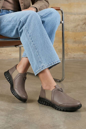 Ziya - Mink Colour Genuine Leather Women's Comfort Shoes