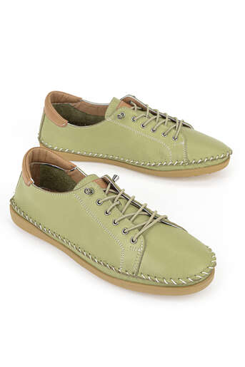 Ziya - Hakiki Deri Kadın Günlük Ayakkabı Yeşil (1)