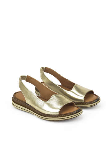 Ziya - Gold Genuine Leather Women's Sandals (1)