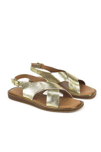 Ziya - Gold Genuine Leather Women's Sandals (1)