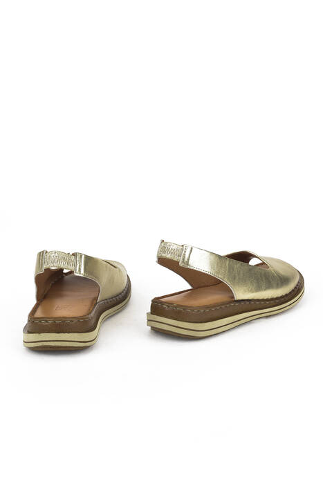 Gold Genuine Leather Women's Sandals Gold Genuine Leather Women's Sandals