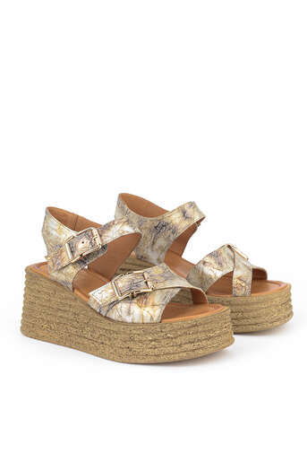 Ziya - Hakiki Deri Kadın Sandalet Bej (1)