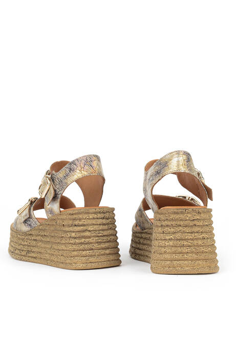 Hakiki Deri Kadın Sandalet Bej