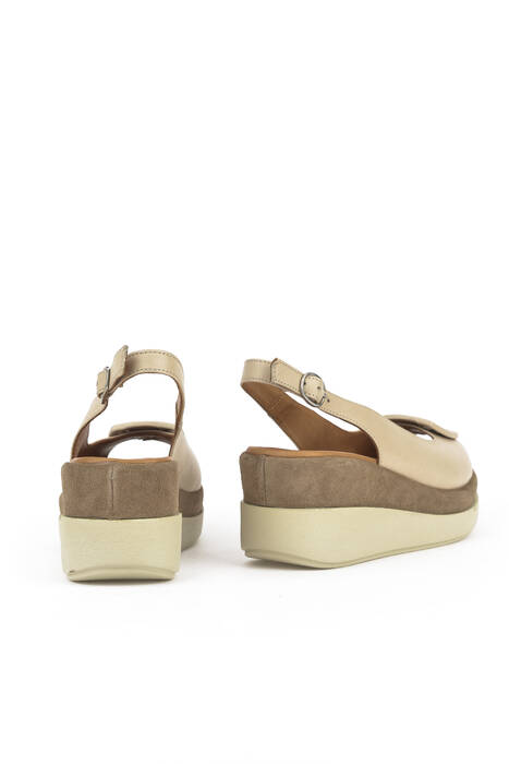 Beige Genuine Leather Women's Sandals Beige Genuine Leather Women's Sandals