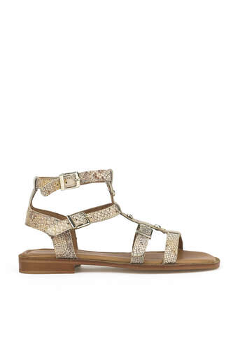 Ziya - Hakiki Deri Kadın Sandalet Bej