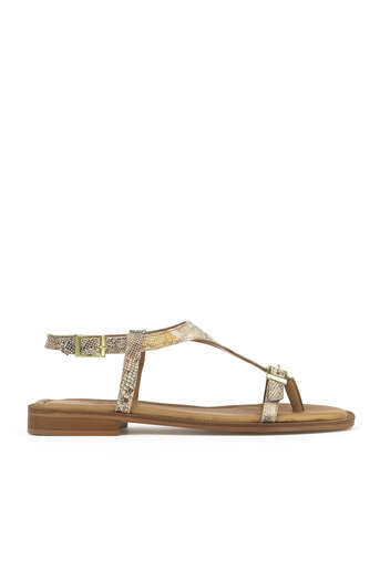 Ziya - Hakiki Deri Kadın Sandalet Bej