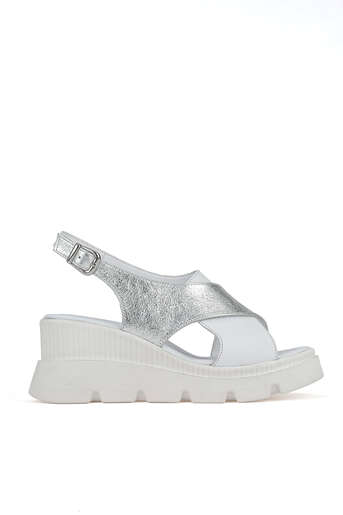 Ziya - Hakiki Deri Kadın Sandalet Beyaz