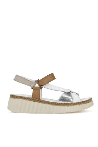 Ziya - Hakiki Deri Kadın Sandalet Beyaz