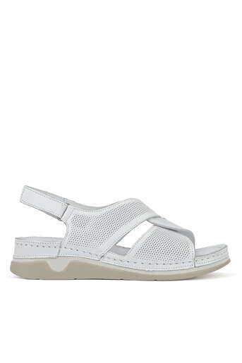 Ziya - White Genuine Leather Women's Sandals