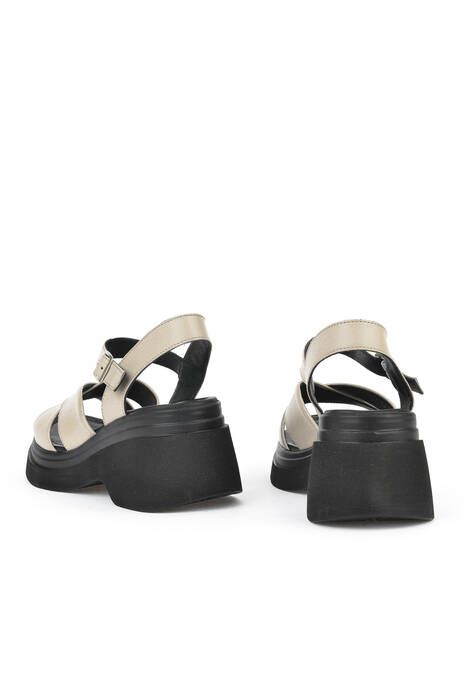 White Genuine Leather Women's Sandals