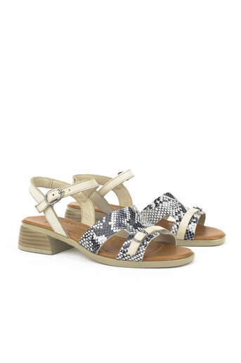 Ziya - White Genuine Leather Women's Sandals (1) Ziya - White Genuine Leather Women's Sandals (1)