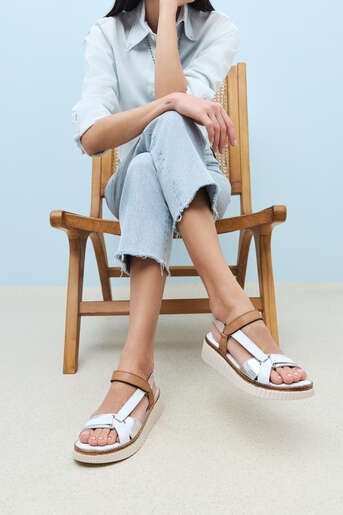 Ziya - White Genuine Leather Women's Sandals Ziya - White Genuine Leather Women's Sandals