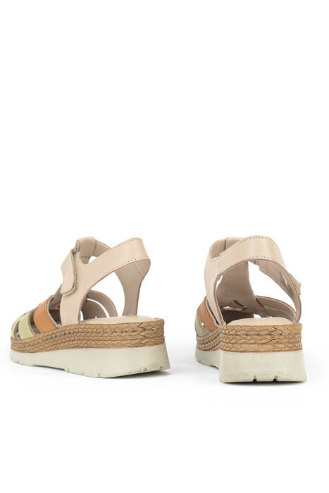 Hakiki Deri Kadın Sandalet Gümüş