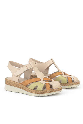 Ziya - Silver Genuine Leather Women's Sandals (1)