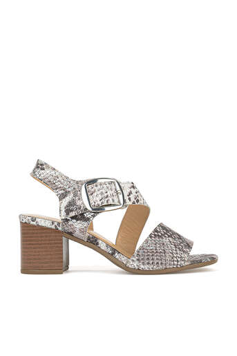 Ziya - Hakiki Deri Kadın Sandalet Gümüş