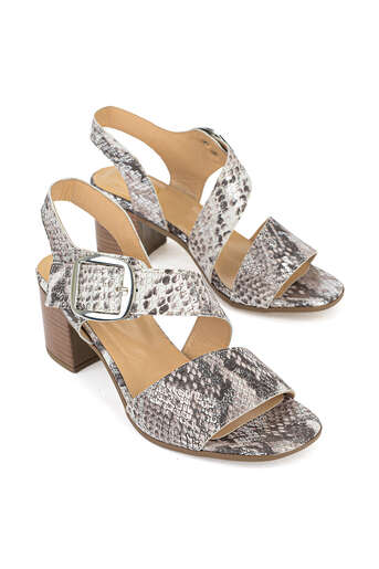 Ziya - Hakiki Deri Kadın Sandalet Gümüş (1)