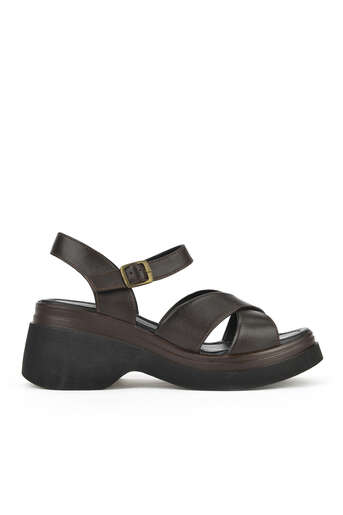 Ziya - Brown Genuine Leather Women's Sandals