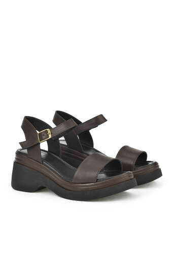 Ziya - Brown Genuine Leather Women's Sandals (1) Ziya - Brown Genuine Leather Women's Sandals (1)