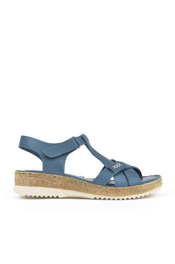 Ziya - Blue Genuine Leather Women's Sandals Ziya - Blue Genuine Leather Women's Sandals