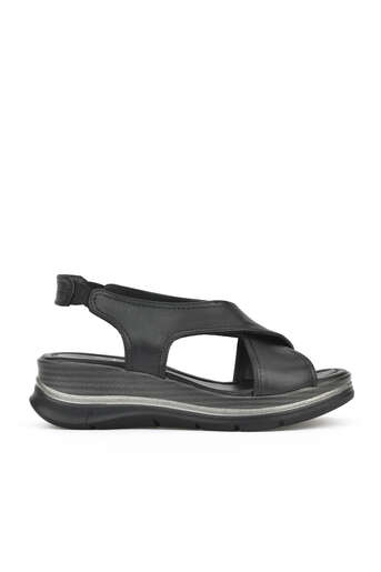 Ziya - Hakiki Deri Kadın Sandalet Siyah