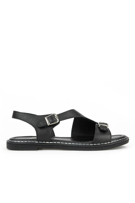 Hakiki Deri Kadın Sandalet Siyah