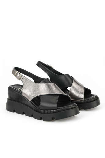 Ziya - Hakiki Deri Kadın Sandalet Siyah (1)