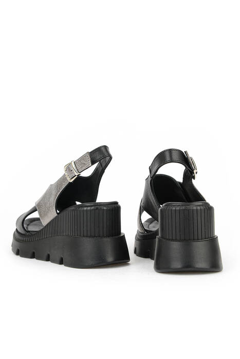 Hakiki Deri Kadın Sandalet Siyah