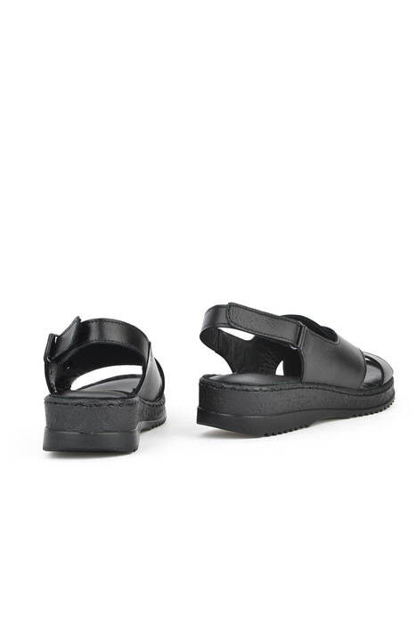 Hakiki Deri Kadın Sandalet Siyah