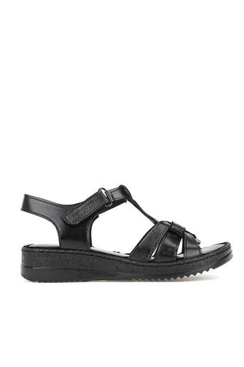 Ziya - Hakiki Deri Kadın Sandalet Siyah