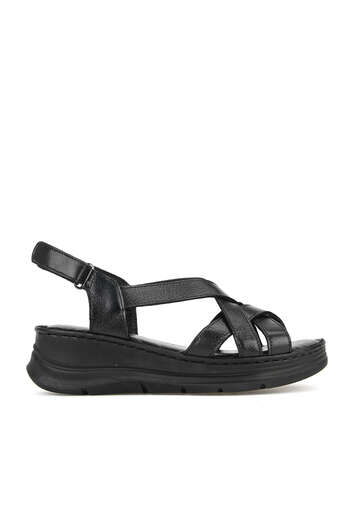 Ziya - Hakiki Deri Kadın Sandalet Siyah