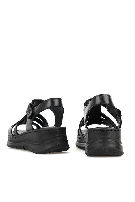 Hakiki Deri Kadın Sandalet Siyah