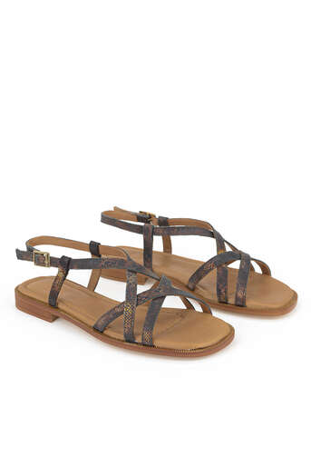 Ziya - Hakiki Deri Kadın Sandalet Siyah (1)