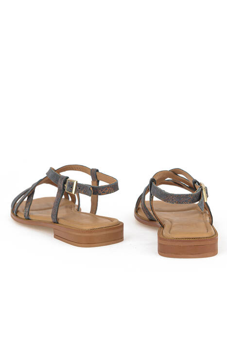 Hakiki Deri Kadın Sandalet Siyah