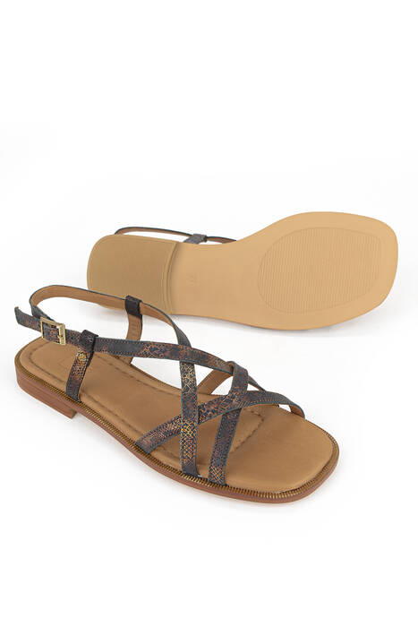 Hakiki Deri Kadın Sandalet Siyah