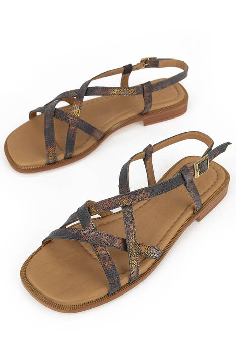 Hakiki Deri Kadın Sandalet Siyah