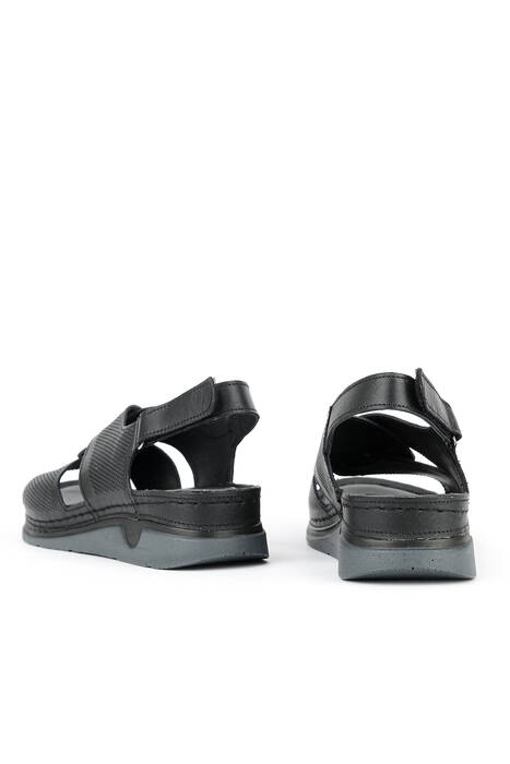 Hakiki Deri Kadın Sandalet Siyah