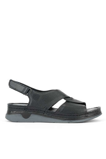 Ziya - Black Genuine Leather Women's Sandals